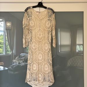 Tommy Bahama Silk/Cotton Blend Crocheted Dress/Cover-up